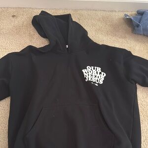 Black Hoodie with White Graphic